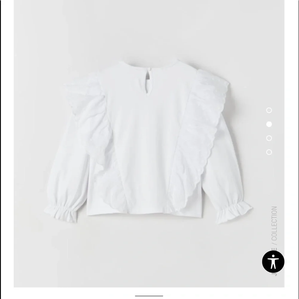 Zara White Ruffled Lace Top